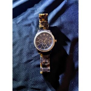 Fossil‎ Womens 39mm Chrono Watch Jeweled Bling Bezel BQ1191 Resin Band